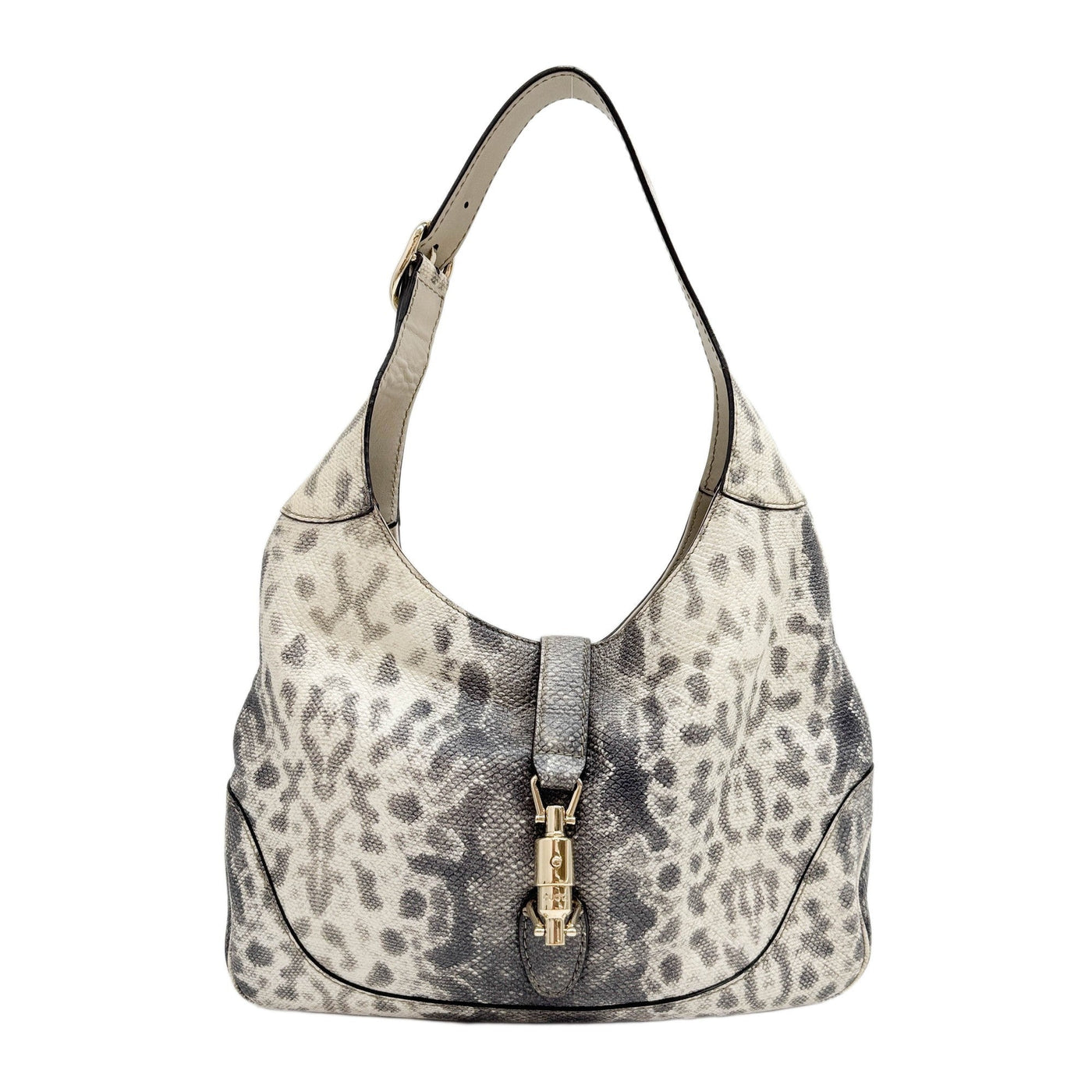 Jackie Black & White Python Shoulder Bag