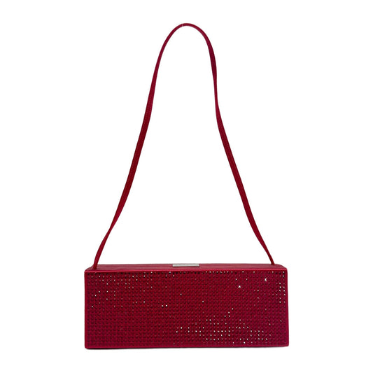 Bejewelled Red Satin Shoulder Bag