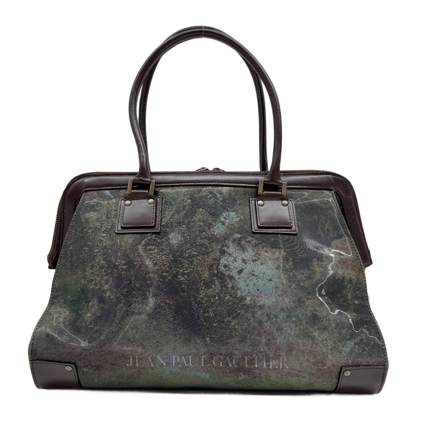 V Cyber Iridescent Green Vinyl Shoulder Bag