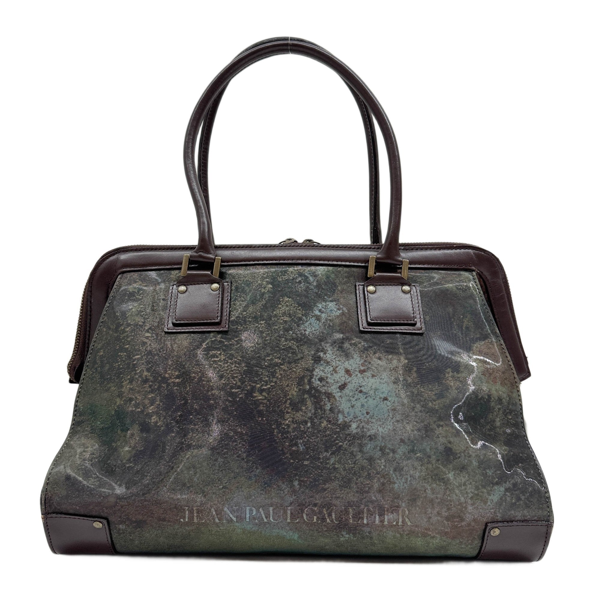 V Cyber Iridescent Green Vinyl Shoulder Bag