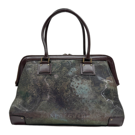 V Cyber Iridescent Green Vinyl Shoulder Bag