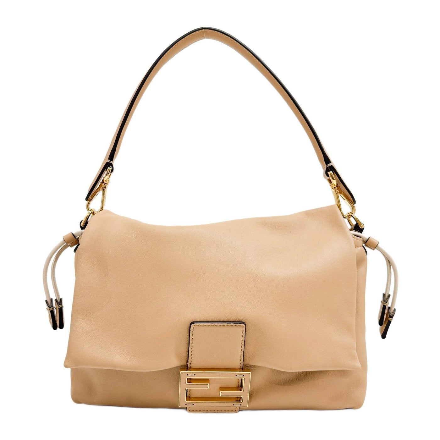 Mamma Baguette Beige Brown Leather Two Way Bag