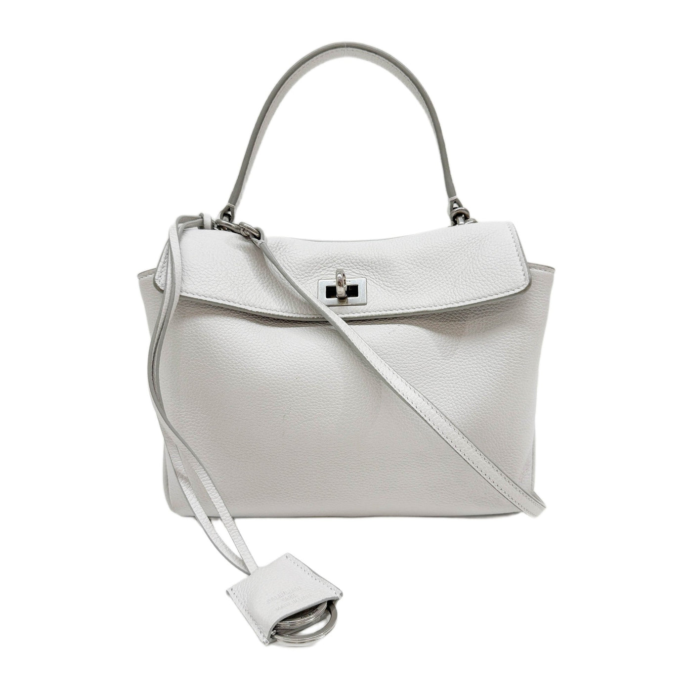 Mini Rodeo White Leather Shoulder Bag