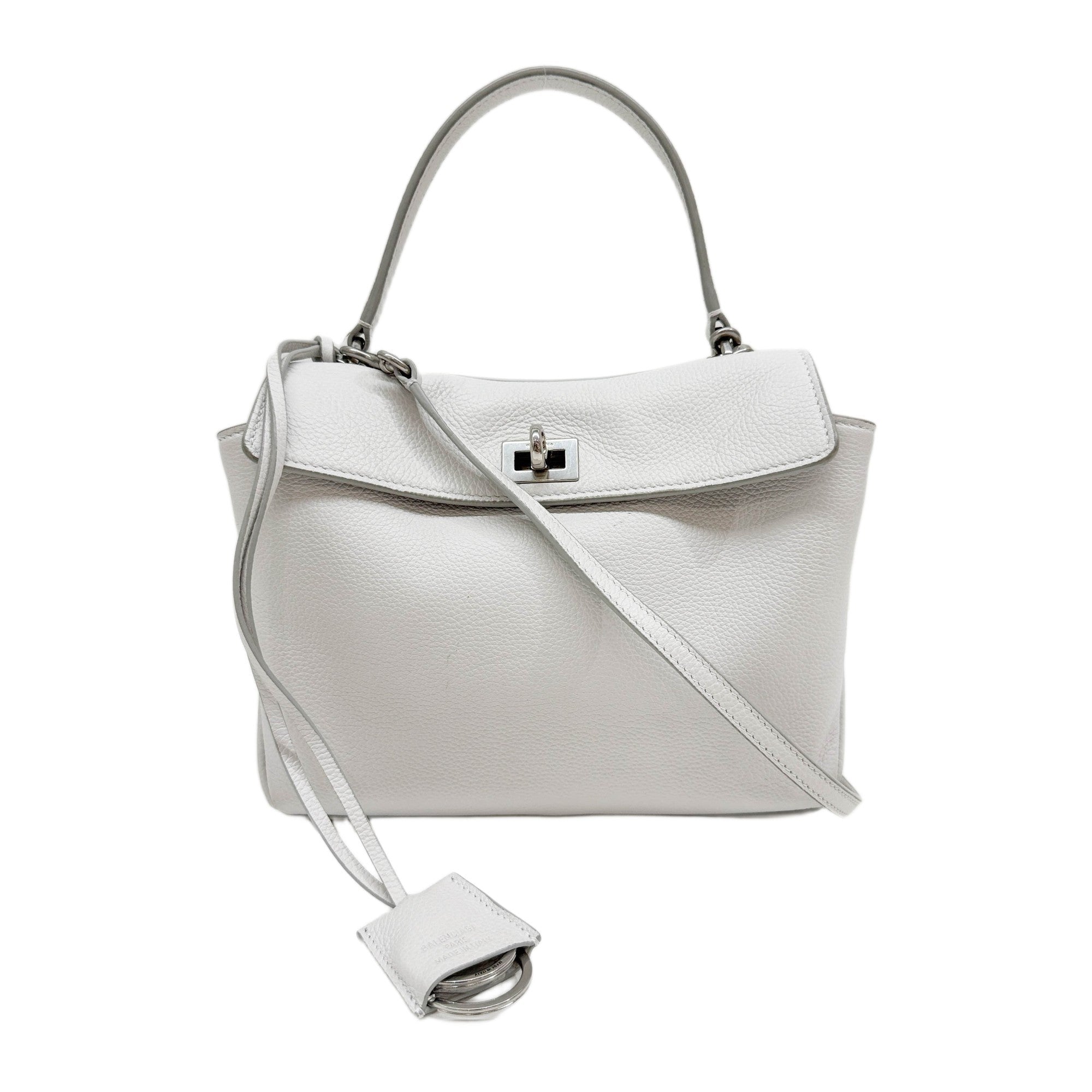 Mini Rodeo White Leather Shoulder Bag