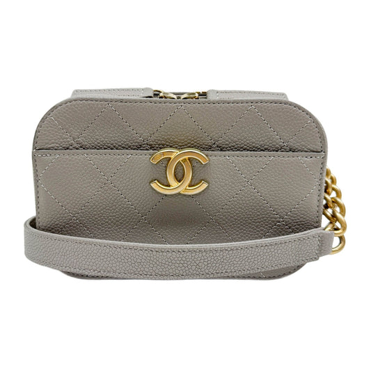 Matelasse Gray Leather Belt Bag