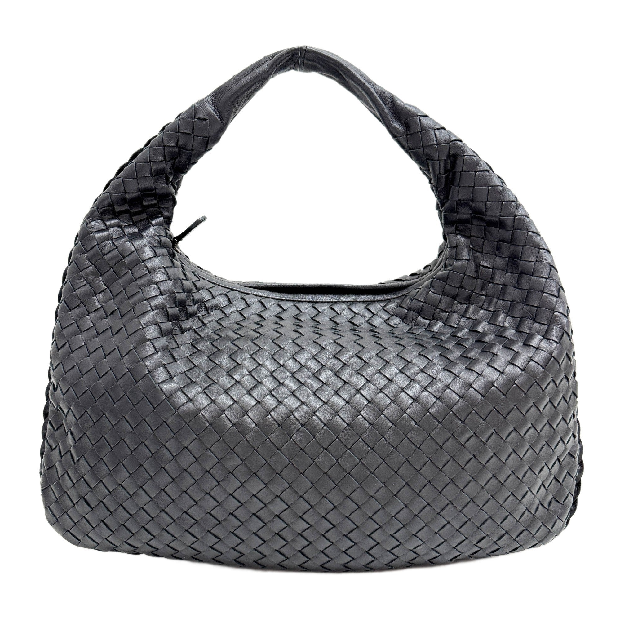 Veneta Intrecciato Black Leather Shoulder Bag