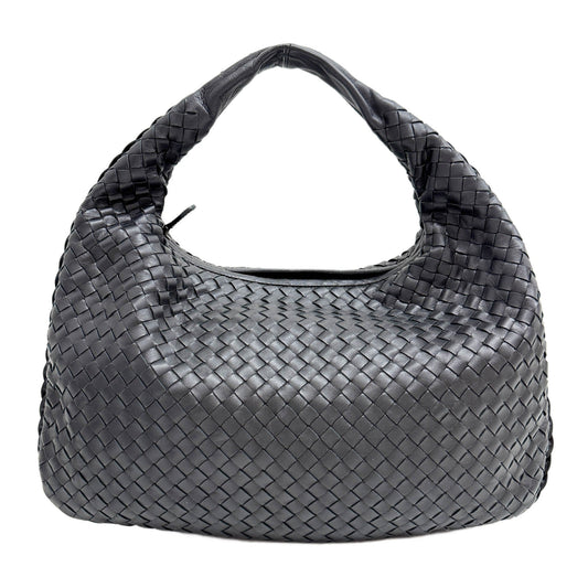 Veneta Intrecciato Black Leather Shoulder Bag