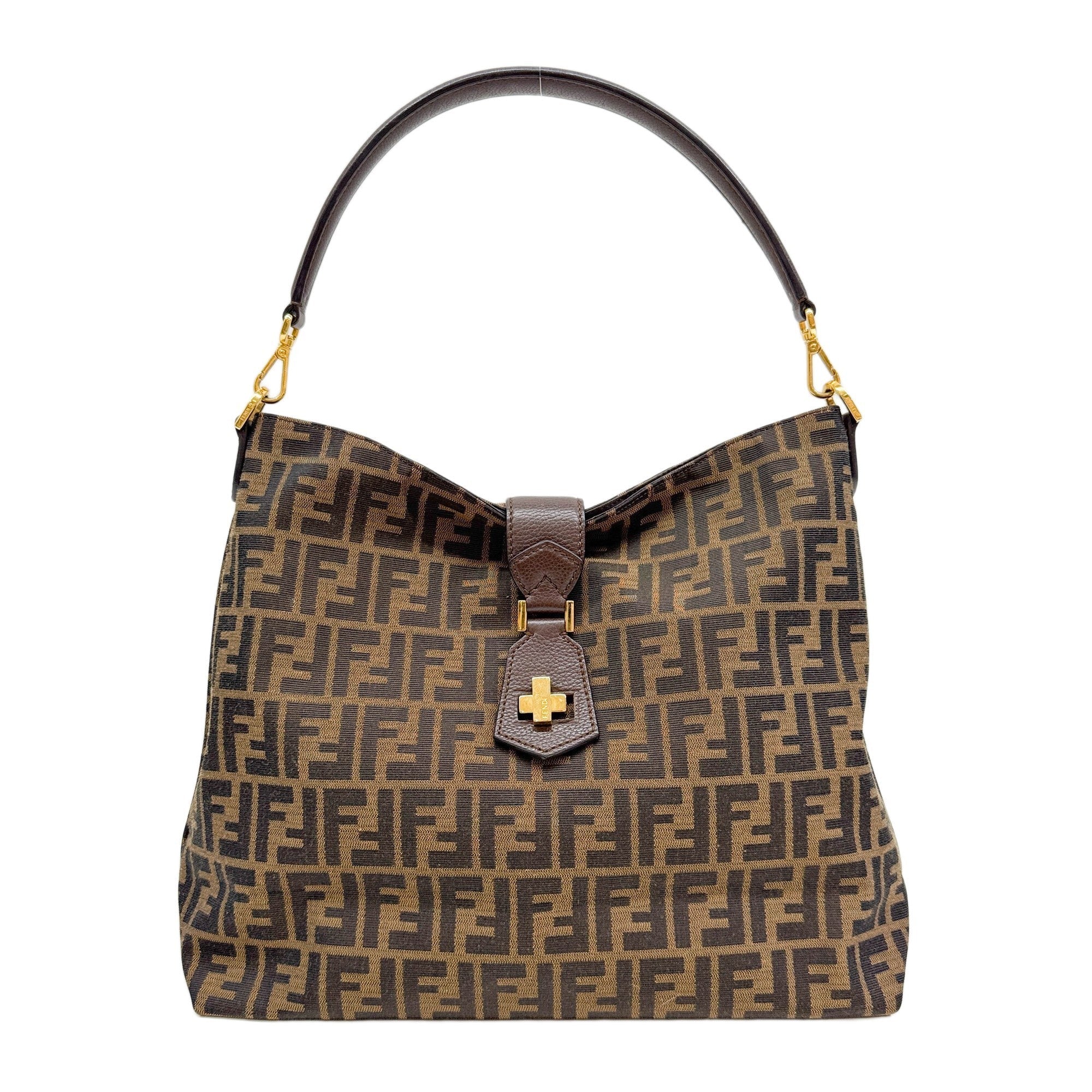 Zucca Brown Canvas Shoulder Bag
