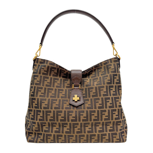 Zucca Brown Canvas Shoulder Bag