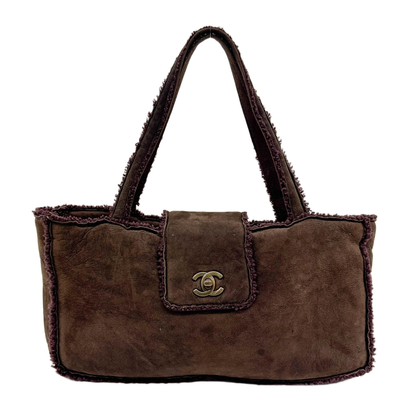 Coco Mark 1997-1999 Brown Suede & Wool Shoulder Bag
