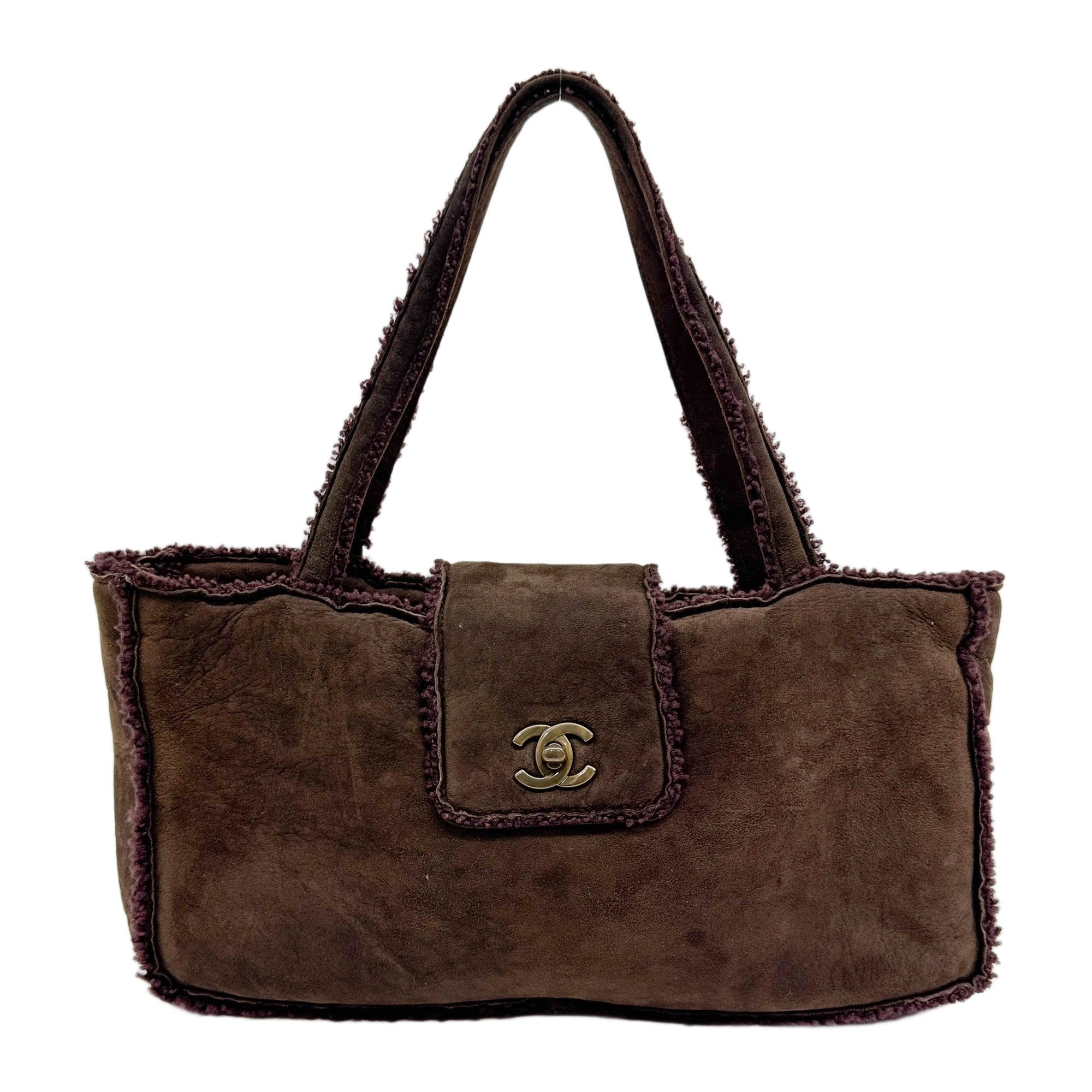 Coco Mark 1997-1999 Brown Suede & Wool Shoulder Bag