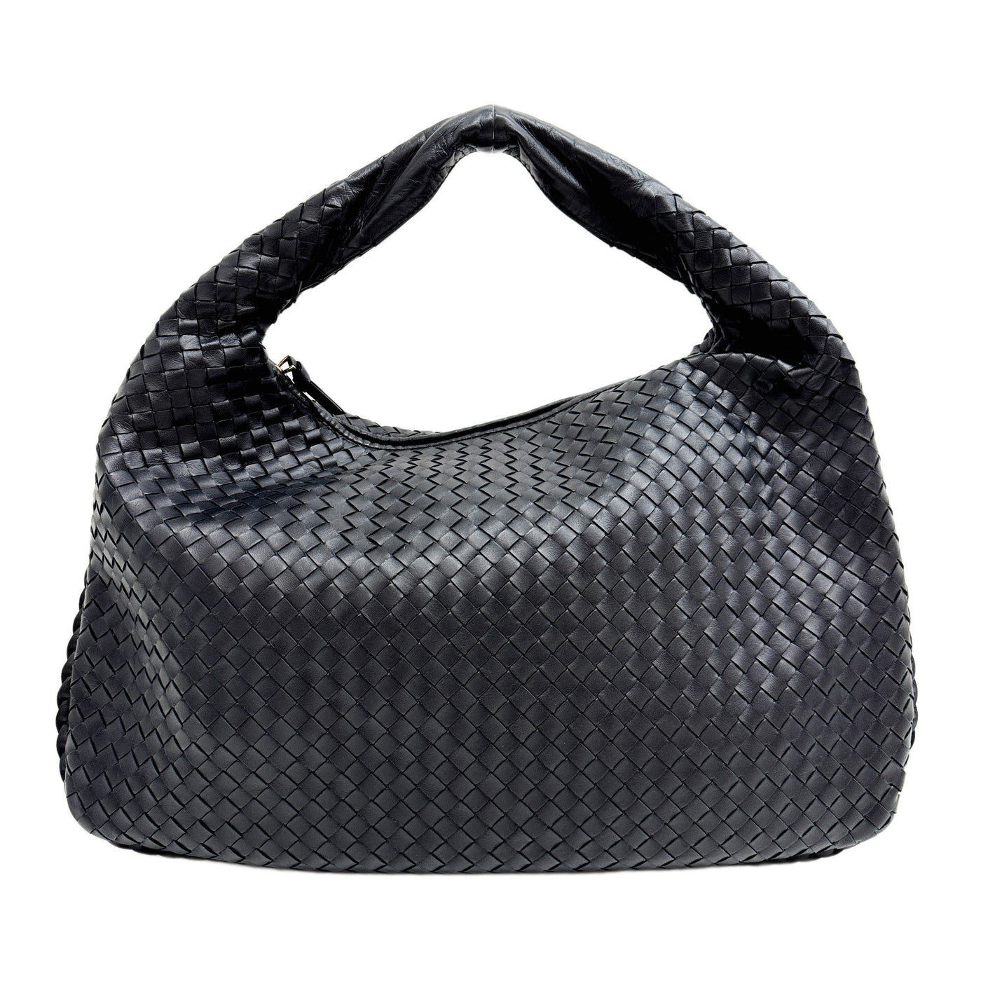 Veneta Intrecciato Black Leather Shoulder Bag