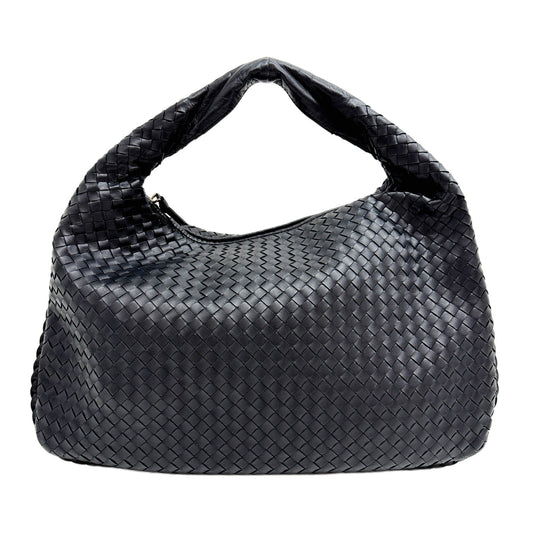 Veneta Intrecciato Black Leather Shoulder Bag