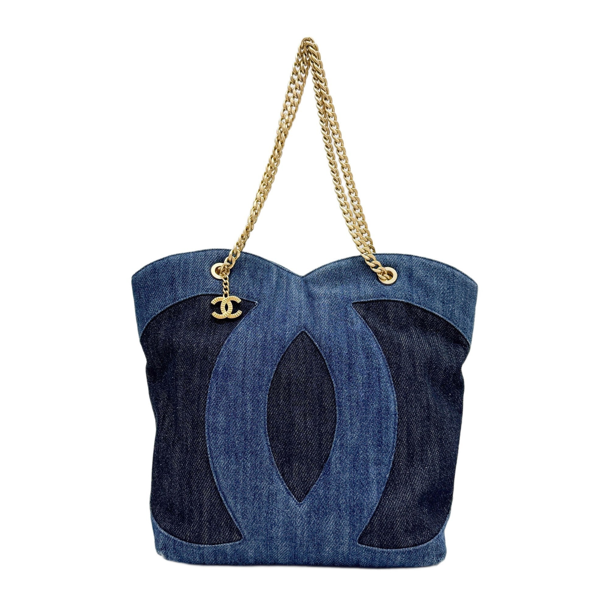 Coco Mark 2021-2026 Black & Blue Denim Tote Bag