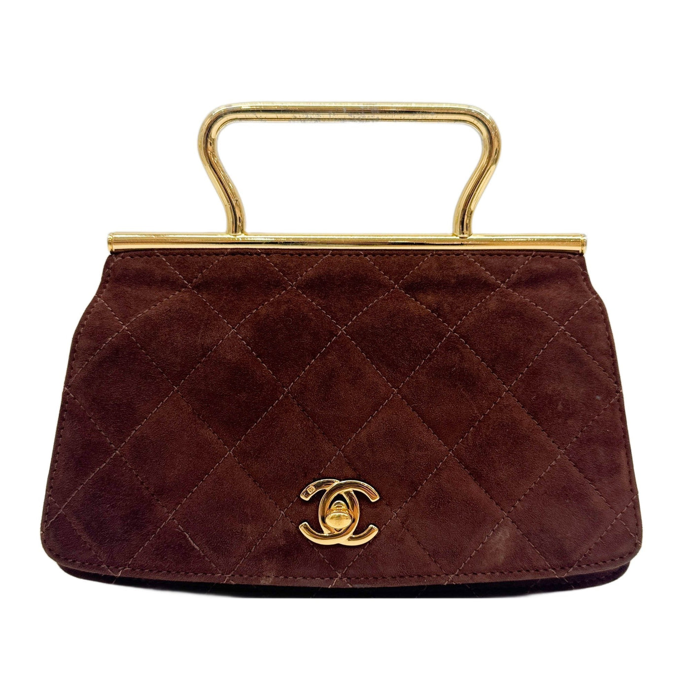 1994-1996 Matelasse Brown Suede Hand Bag
