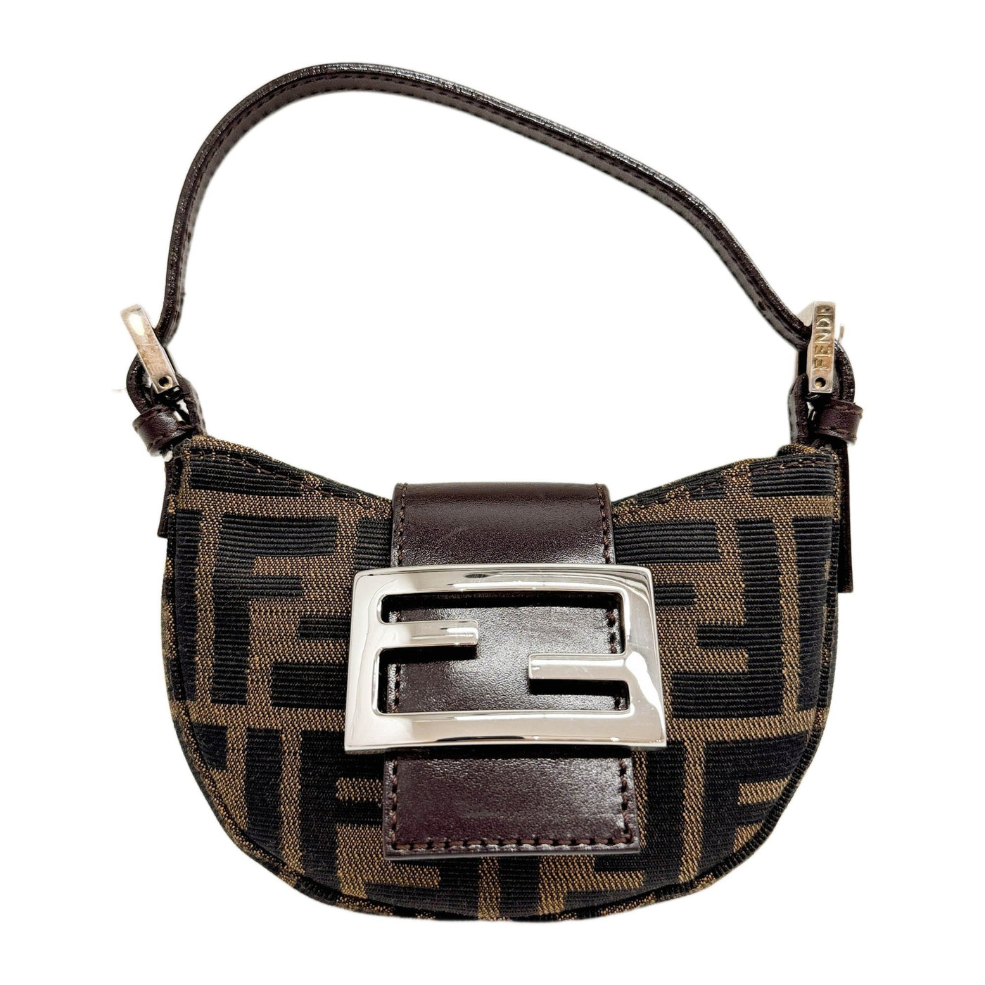 Mini Croissaint Brown Zucca Handle Bag