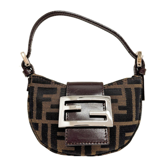 Mini Croissaint Brown Zucca Handle Bag