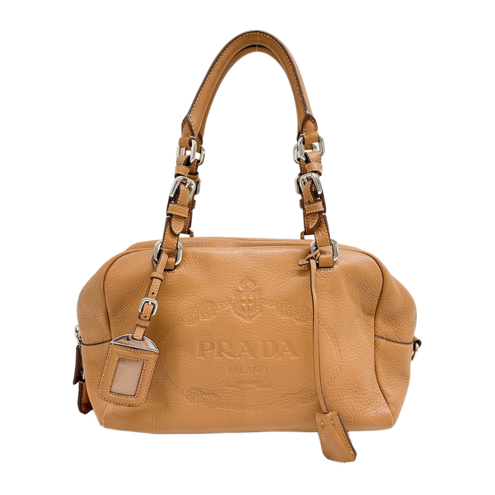 Caramel Brown Leather Shoulder Bag