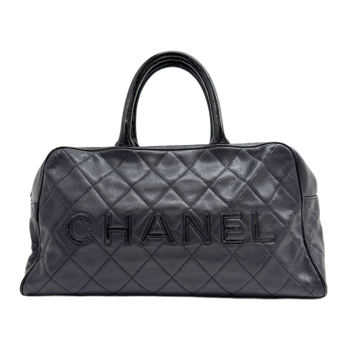 Bowling 2000-2002 Matelasse Black Caviar Leather Handle Bag