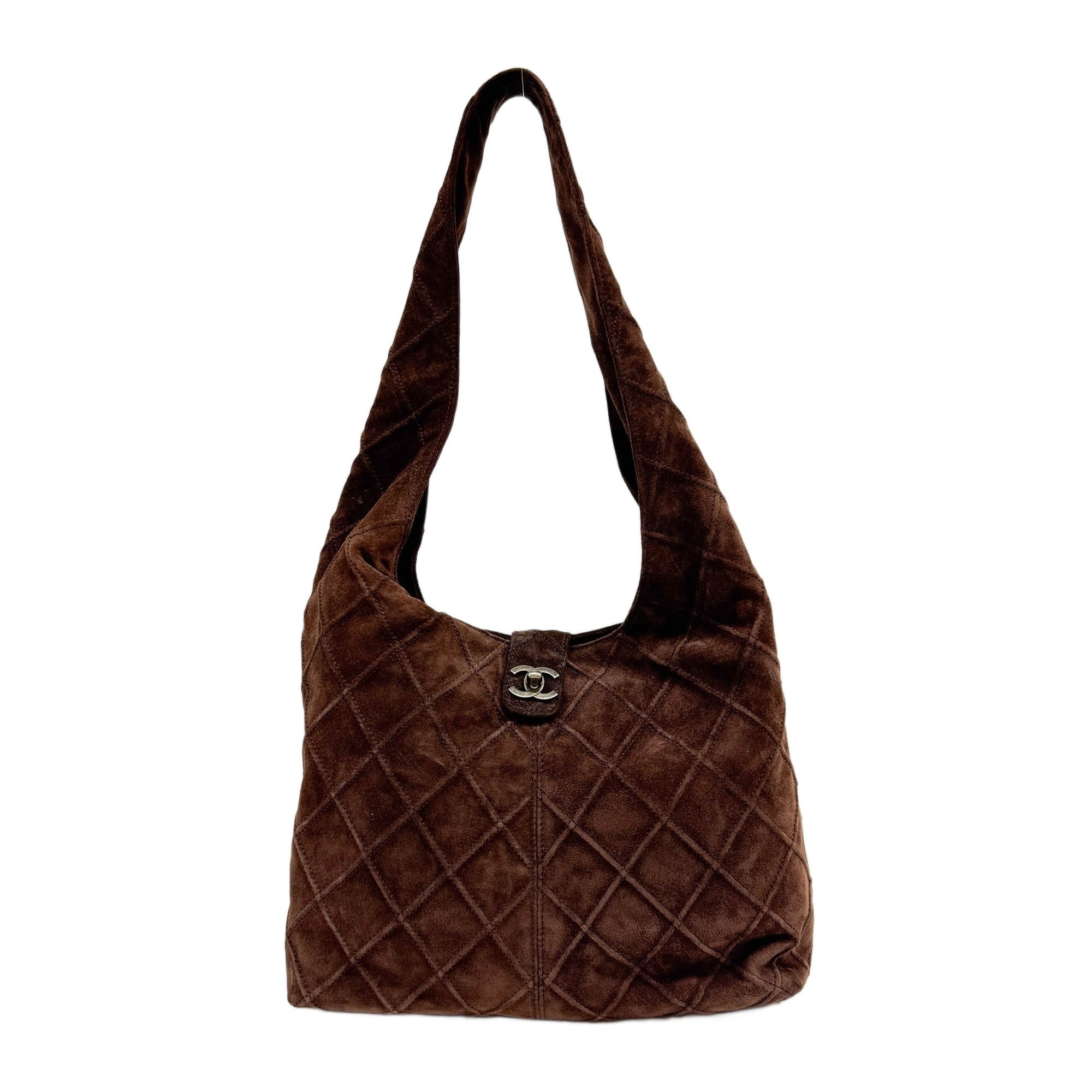 2000-2002 Matelasse Brown Suede Shoulder Bag