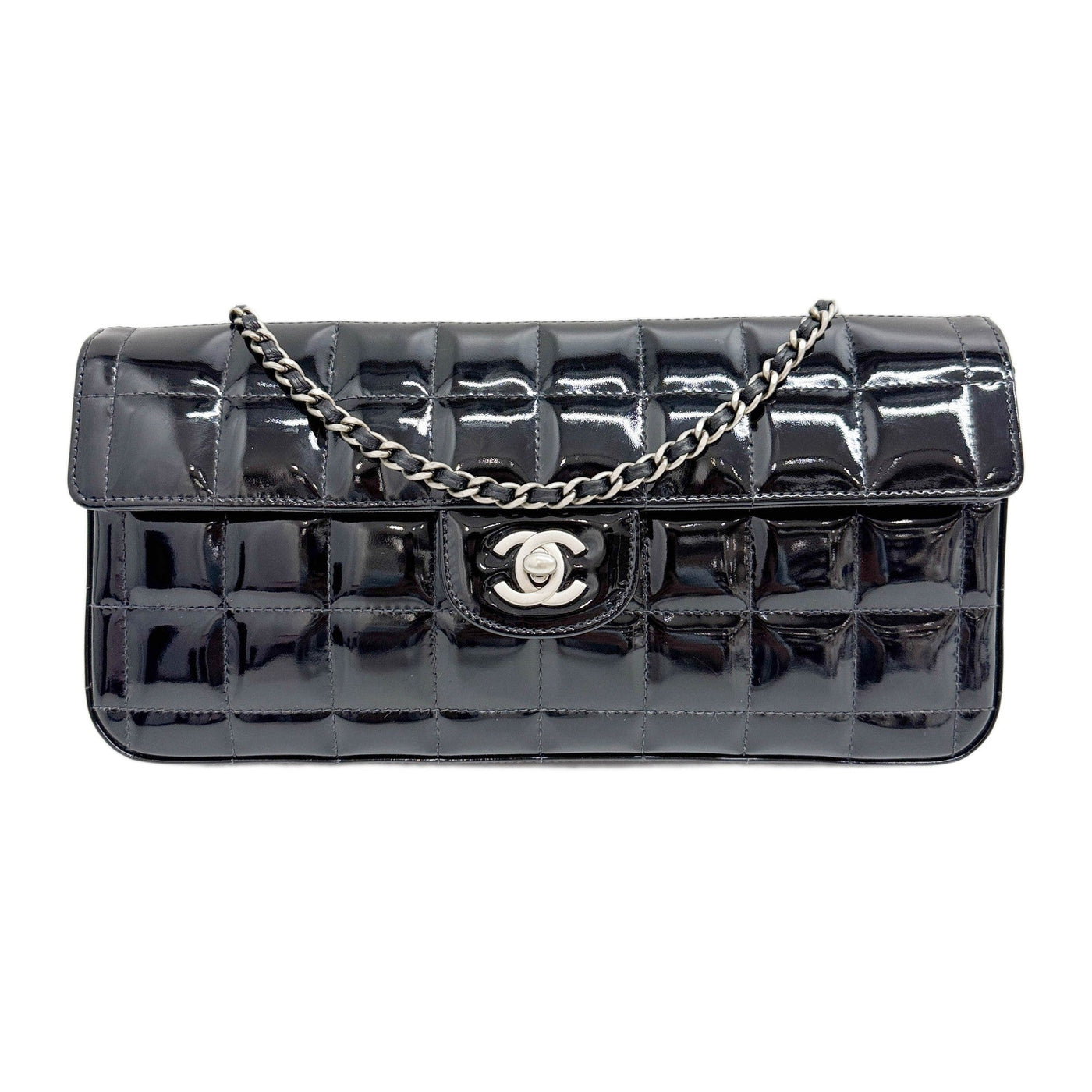 East West Chocolate Bar 2000-2002 Black Patent Leather Shoulder Bag