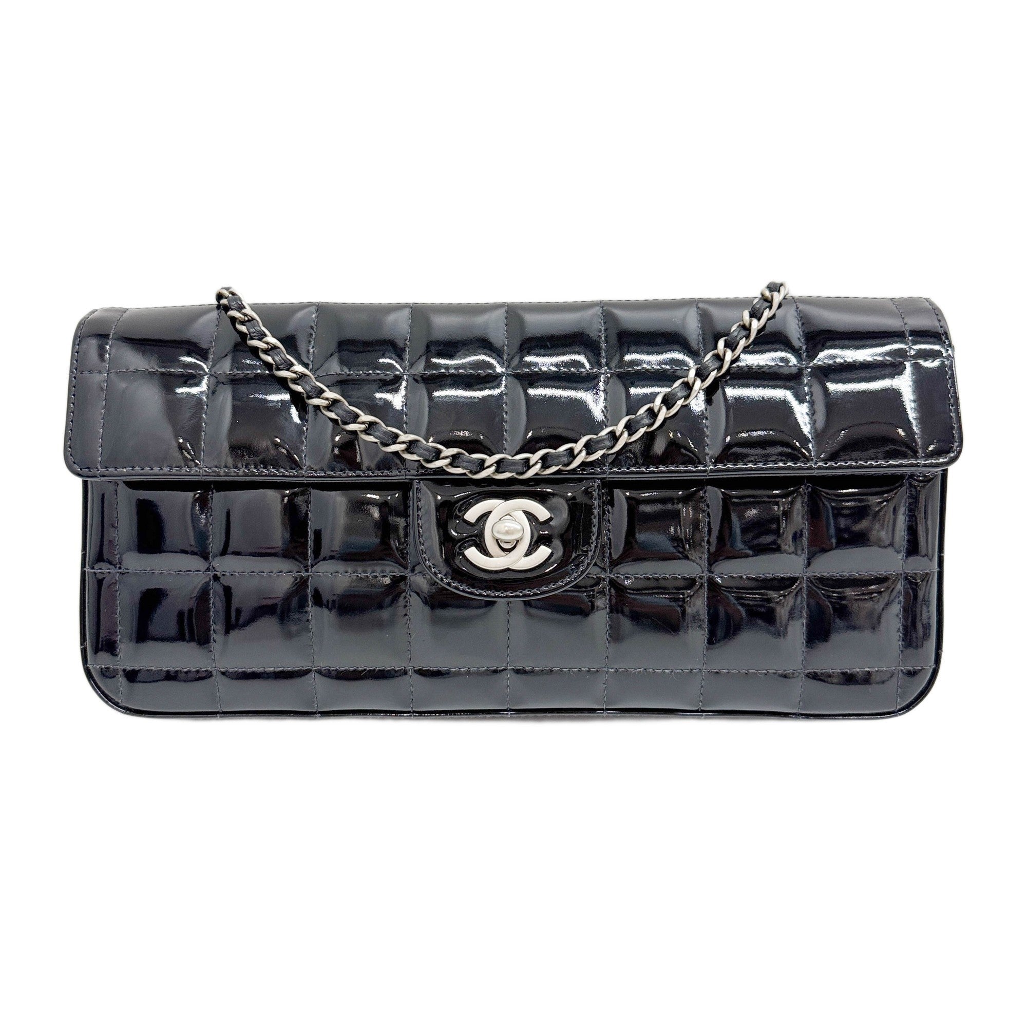 East West Chocolate Bar 2000-2002 Black Patent Leather Shoulder Bag