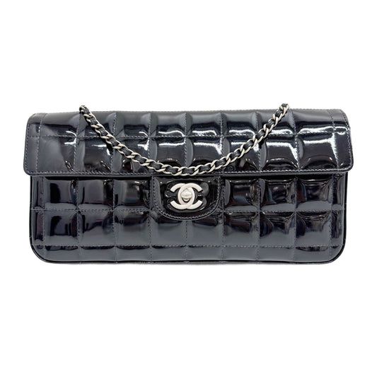 East West Chocolate Bar 2000-2002 Black Patent Leather Shoulder Bag