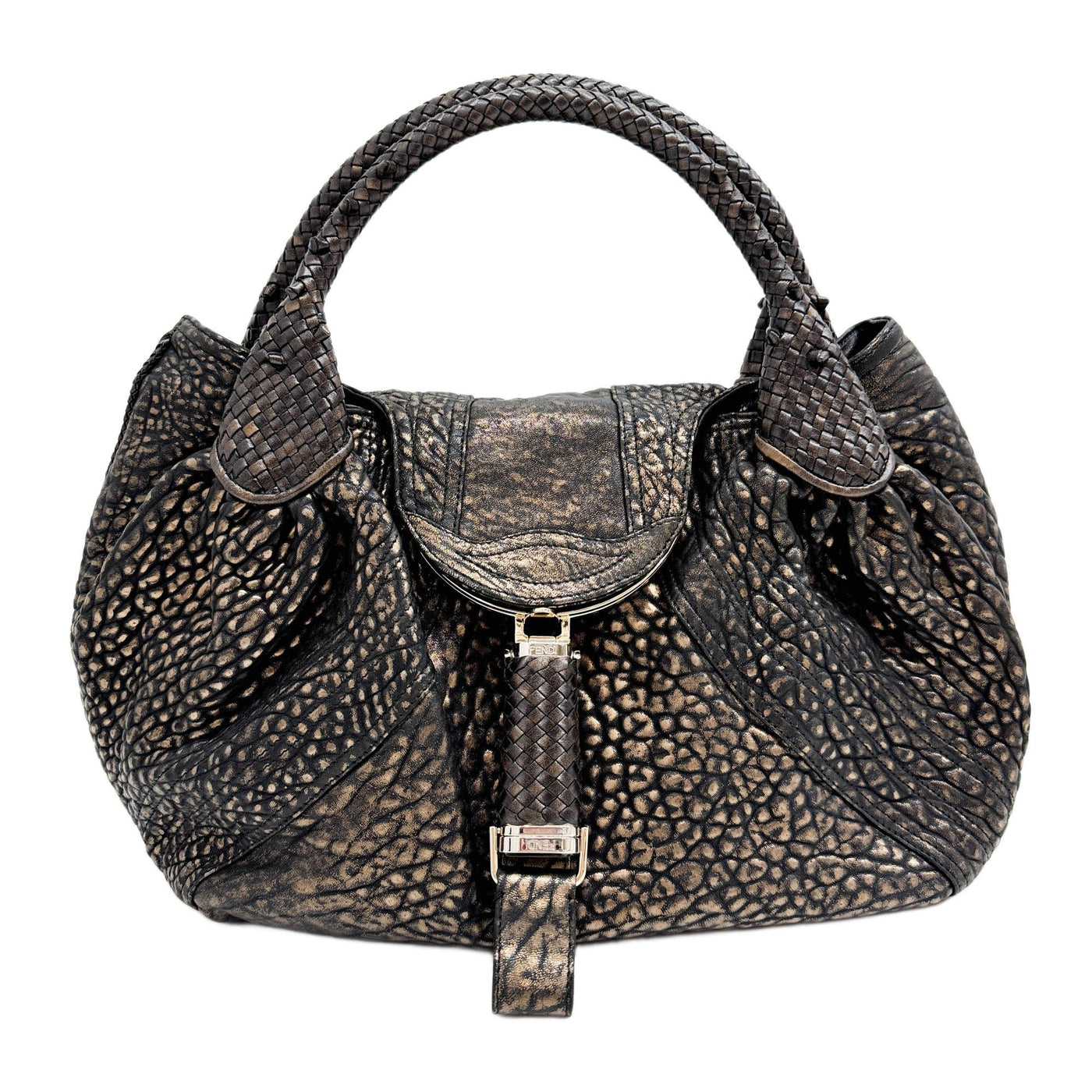 Spy Metallic Bronze Leather Shoulder Bag