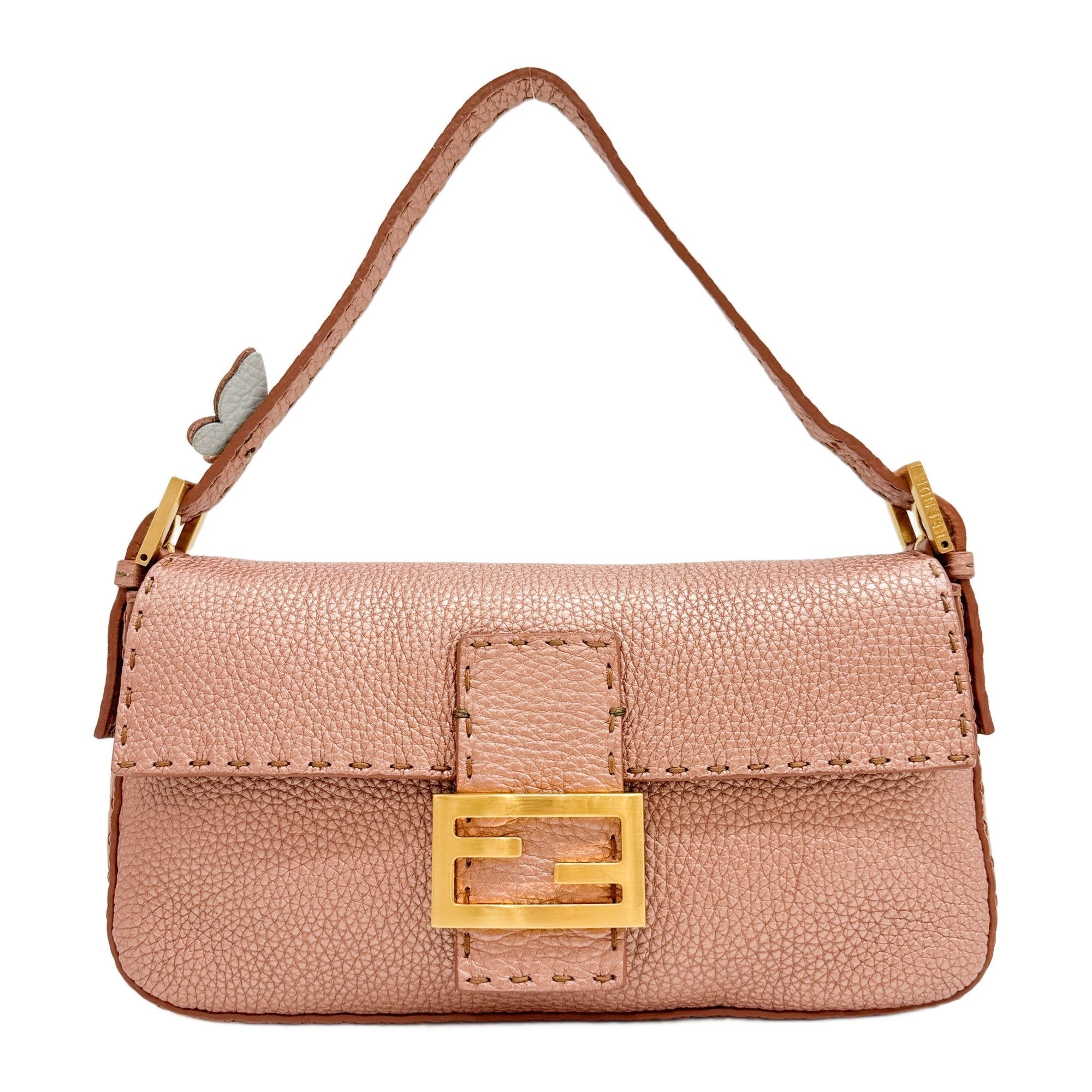 Selleria Baguette Pink Leather Shoulder Bag