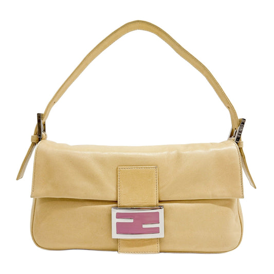 Baguette Light Brown Leather Shoulder Bag