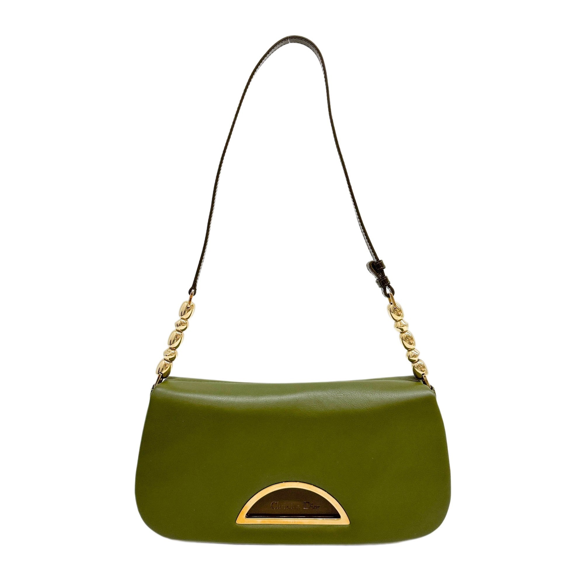 Malice Pearl Forest Green Leather Shoulder Bag