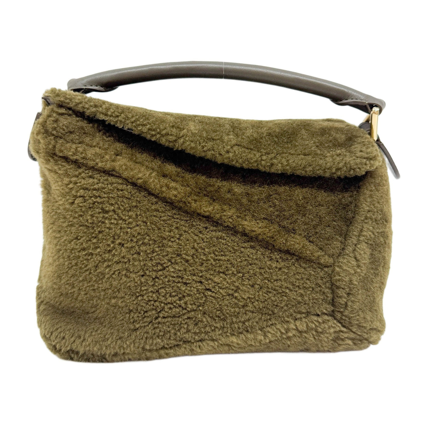 Puzzle Olive Green Wool Two Way Bag