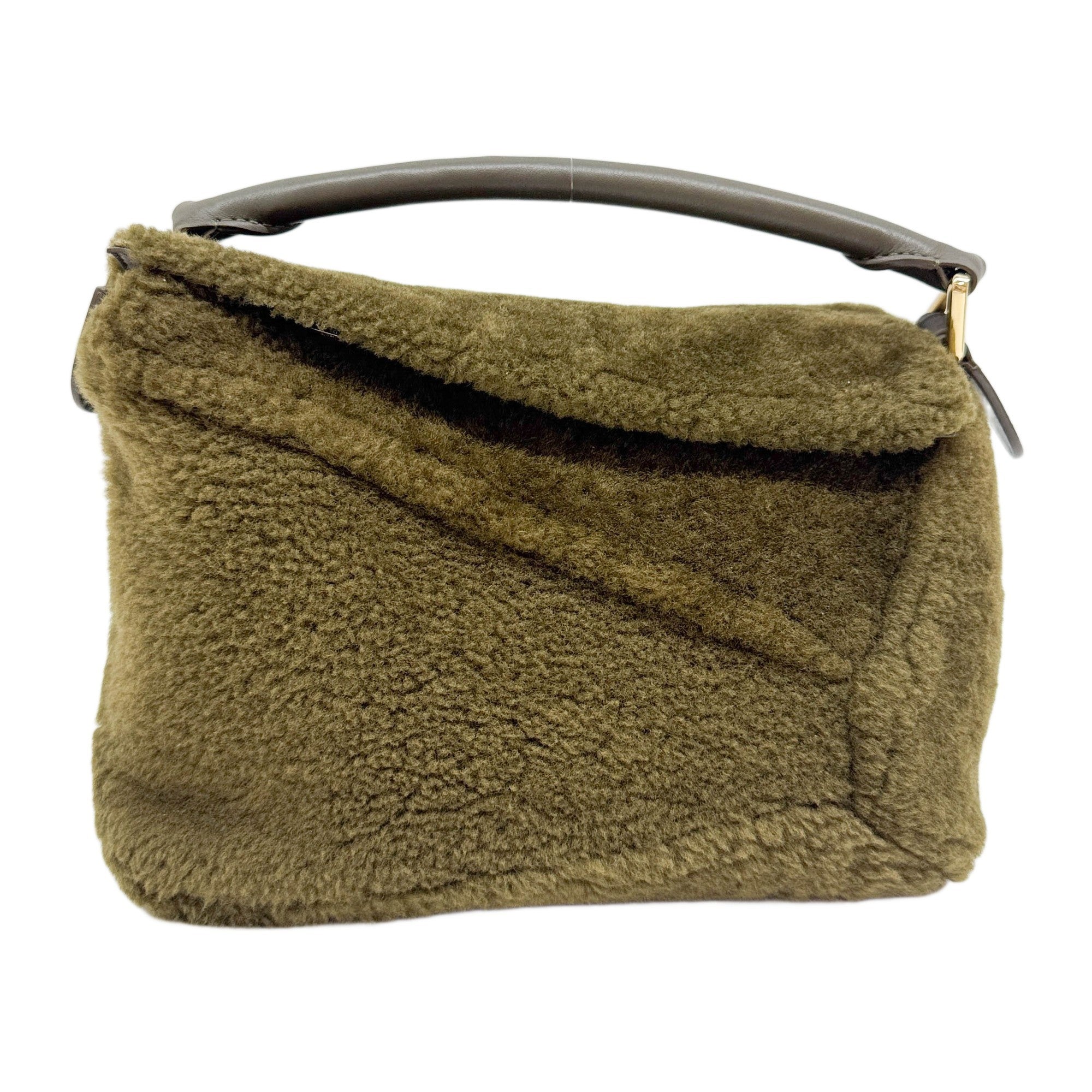 Puzzle Olive Green Wool Two Way Bag