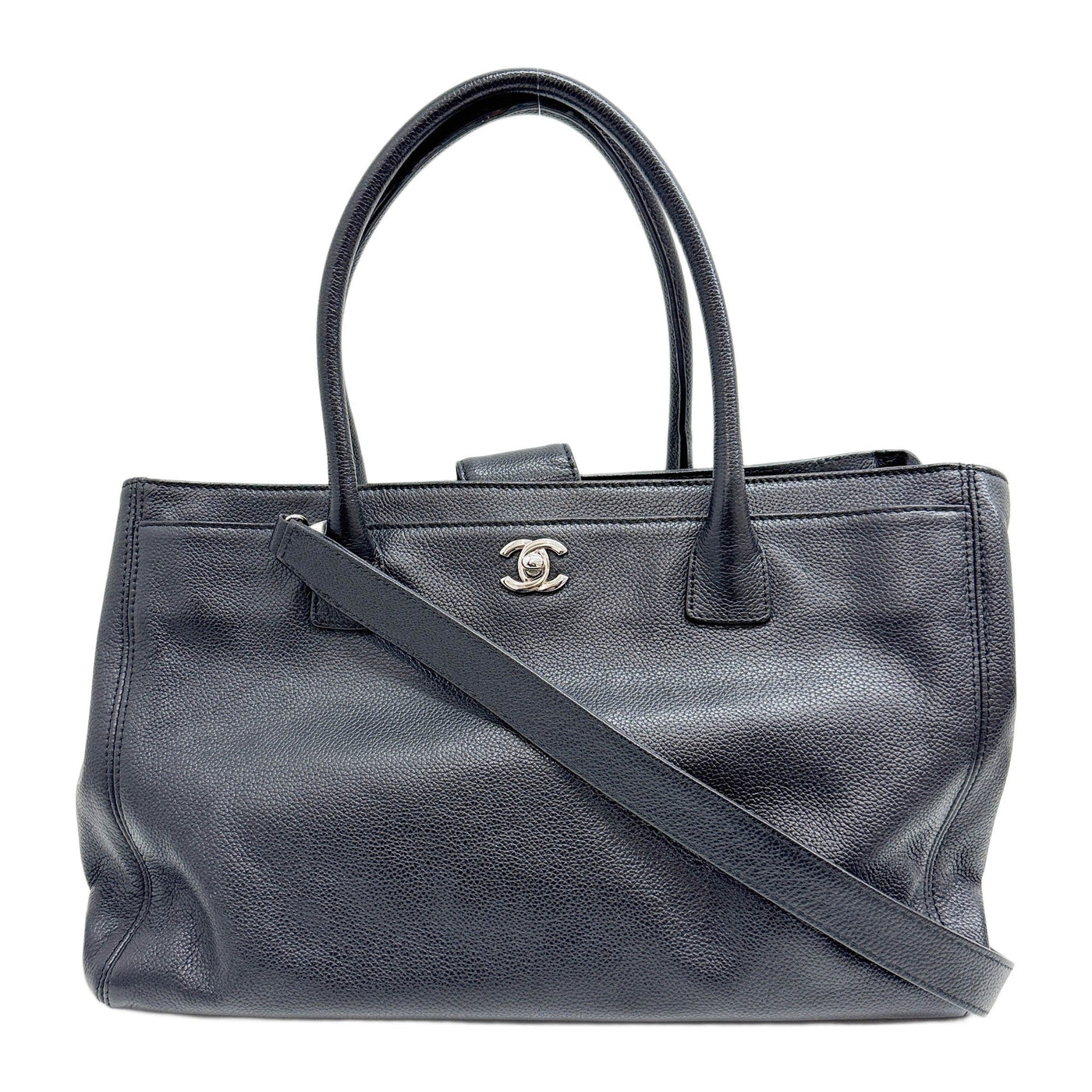 Executive 2012 Cerf Black Leather Two Way Tote Bag