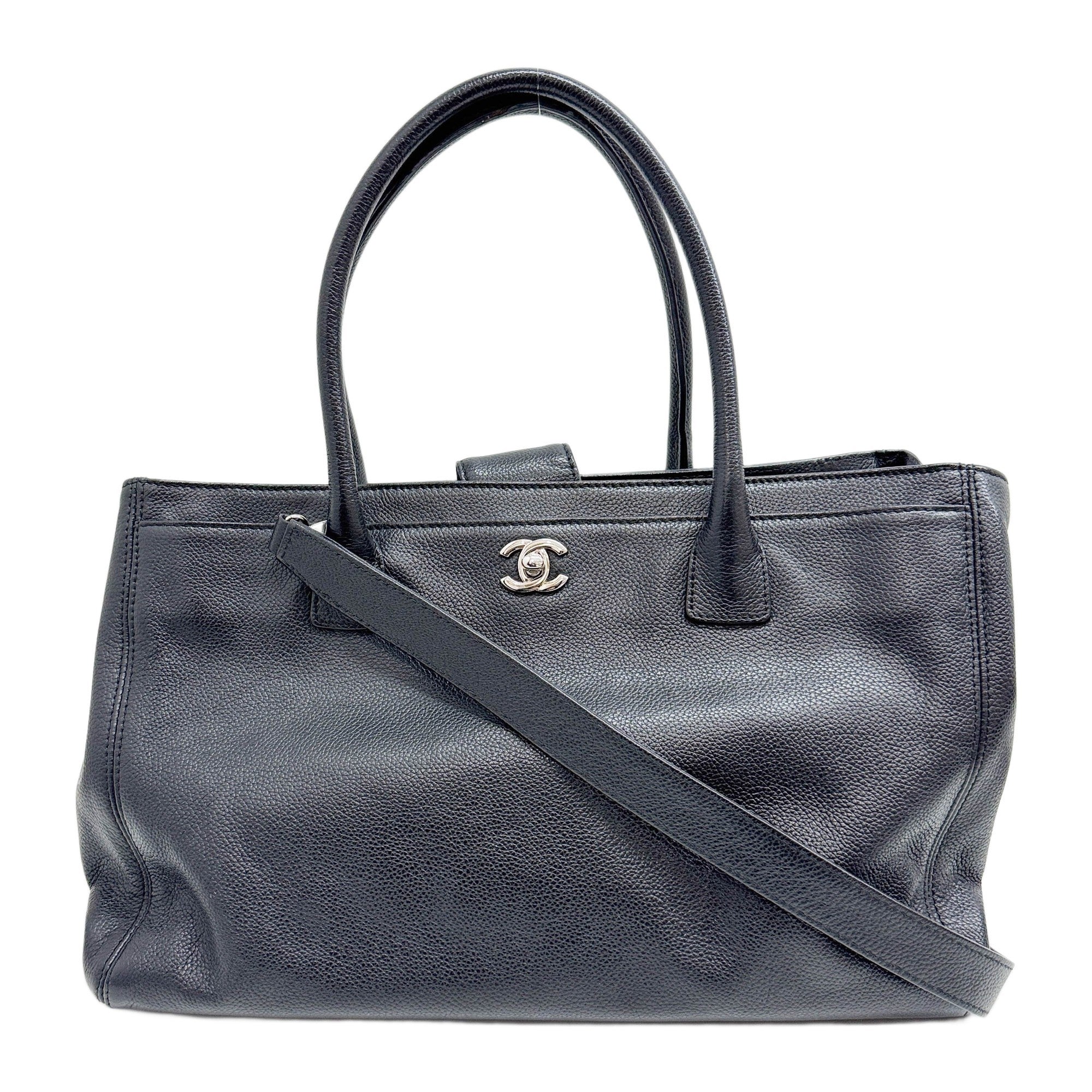 Executive 2012 Cerf Black Leather Two Way Tote Bag