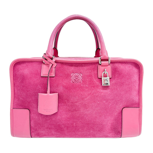 Amazona Pink Suede Hand Bag