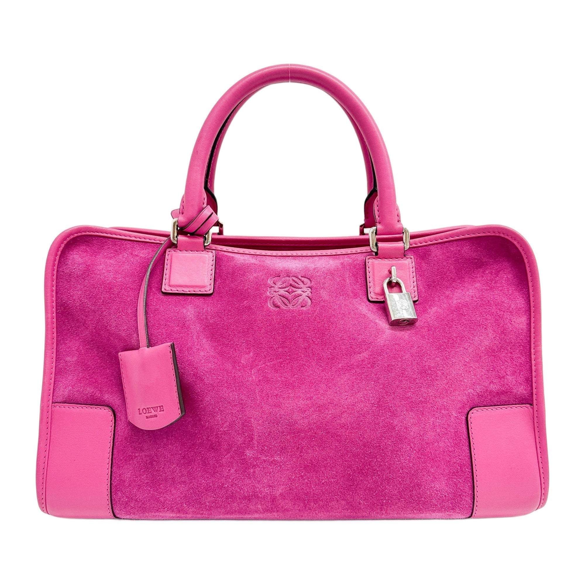 Amazona Pink Suede Hand Bag