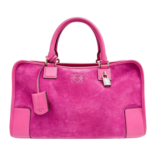 Amazona Pink Suede Hand Bag