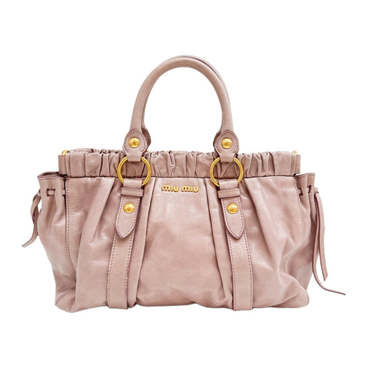 Vitello Pink Leather Two Way Bag