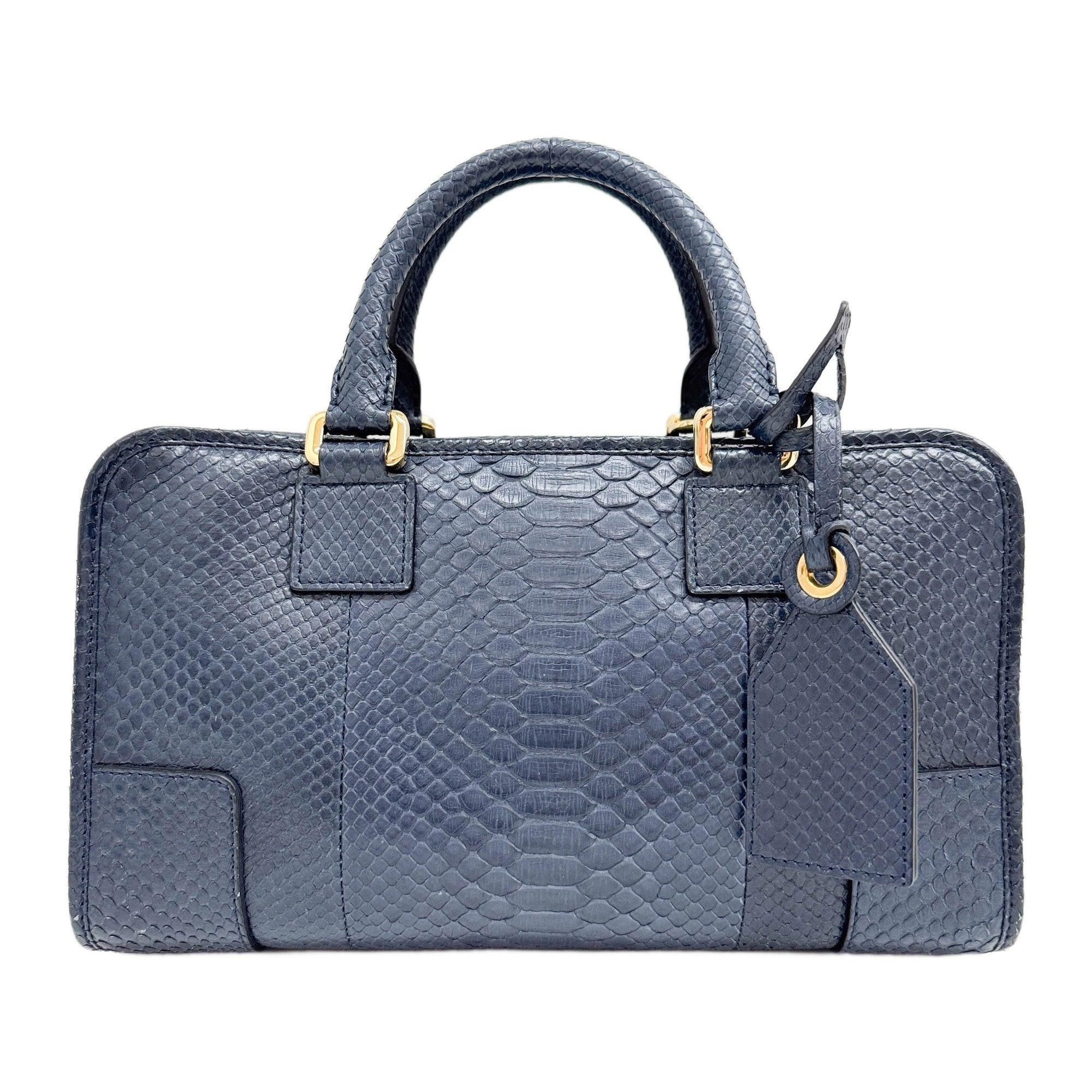 Amazona 28 Blue Lizard Embossed Leather Two Way Bag
