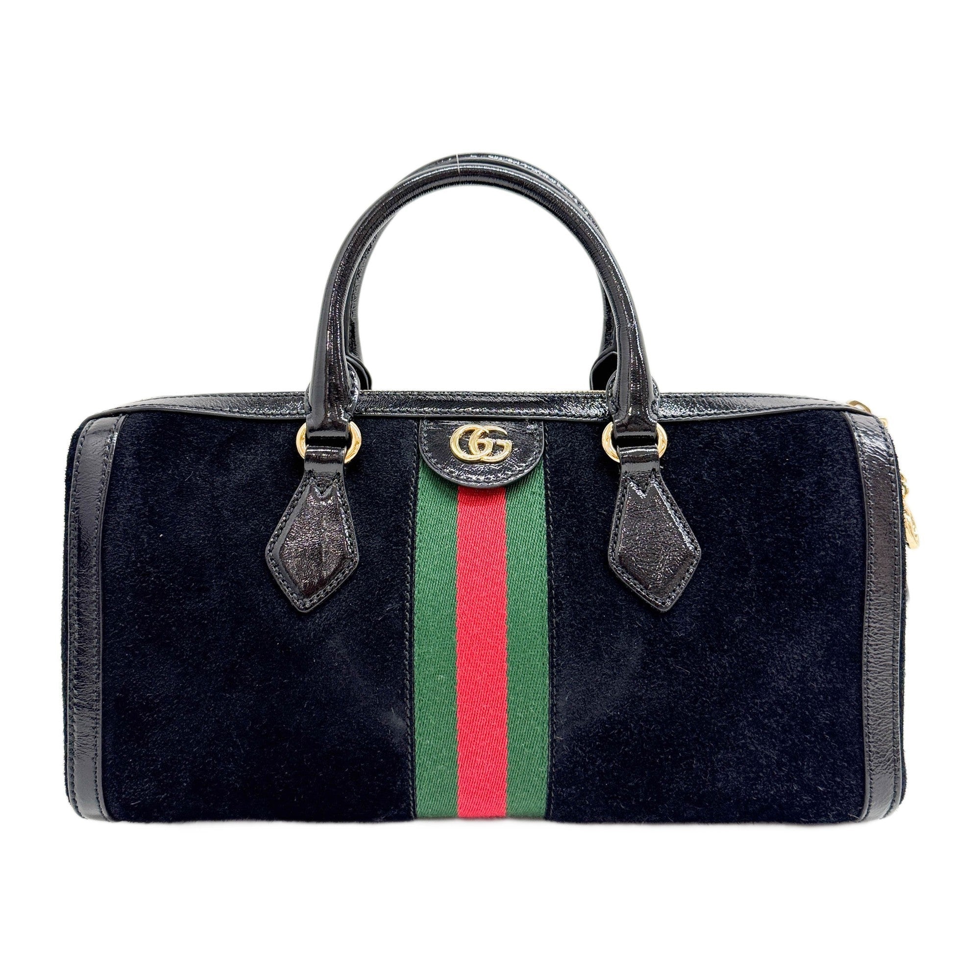 Boston Ophidia Black Suede Two Way Bag