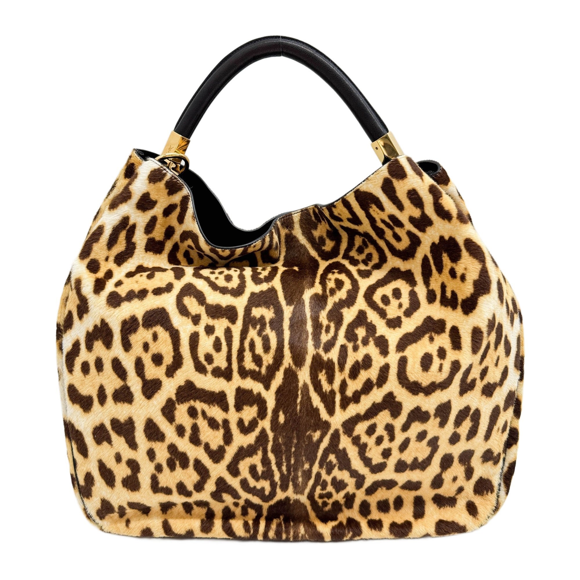 Roady Brown Leopard Print Pony Hair Hand Bag