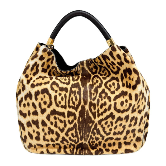 Roady Brown Leopard Print Pony Hair Hand Bag
