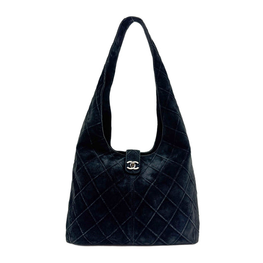 2000 -2002 Matelasse Black Suede Tote Bag