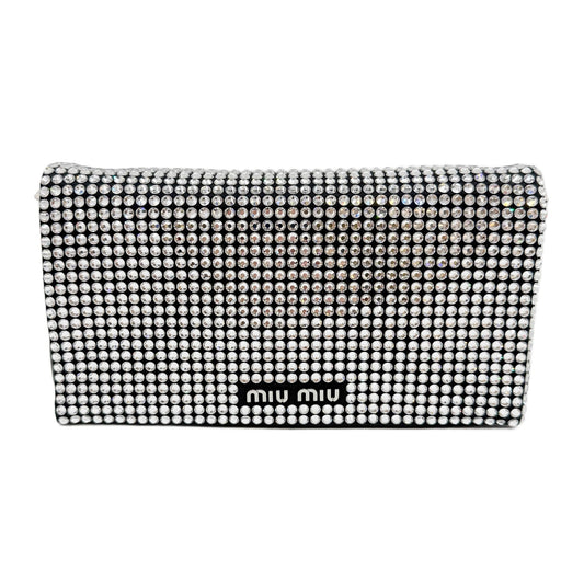 Starlight Rhinestone Embellished Black Leather Shoulder Bag