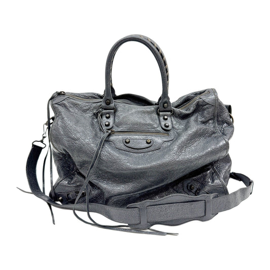 Papier Gray Leather Two Way Bag