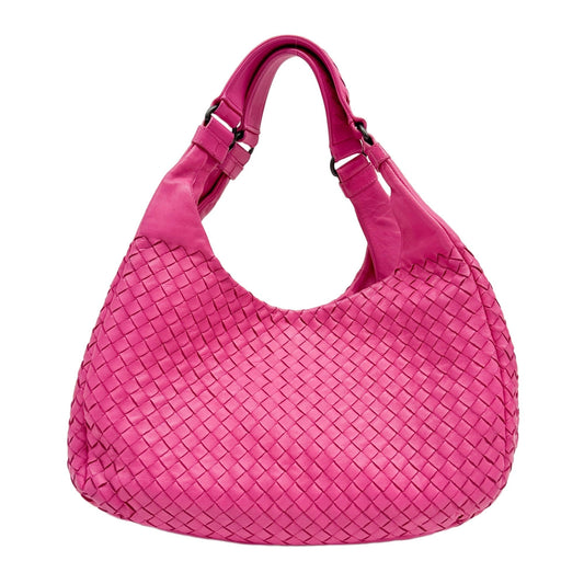 Intrecciato Magenta Pink Leather Shoulder Bag