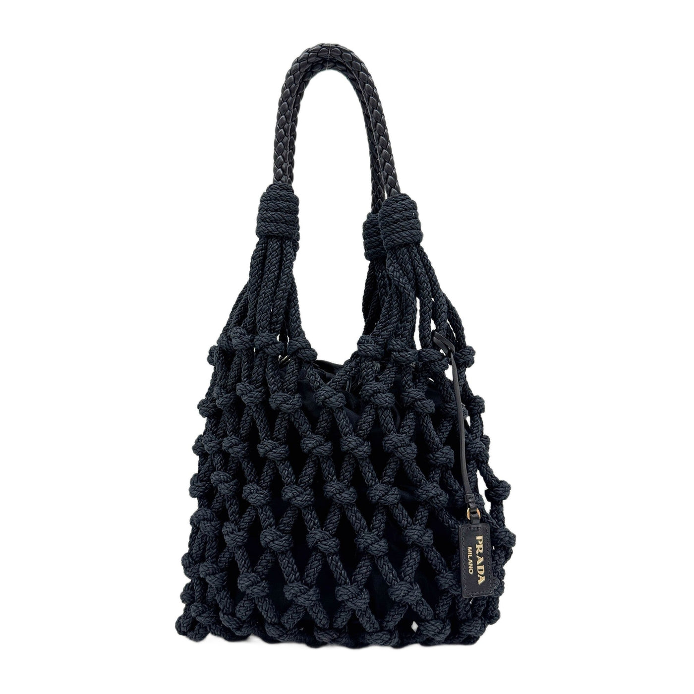 Macrame Black Cord Rope Hand Bag