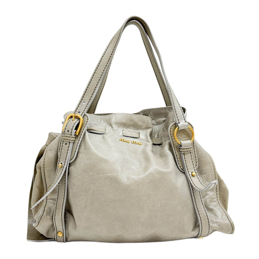 Vitello Lux Bow Sage Green Leather Shoulder Bag