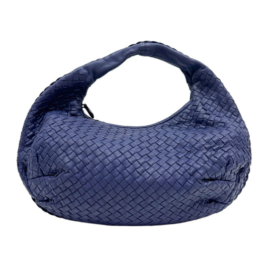 Intrecciato Ocean Blue Leather Shoulder Bag